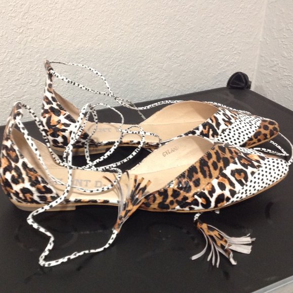 NWOB Anthropologie Silent D animal print leather flats 40 - Picture 2 of 6